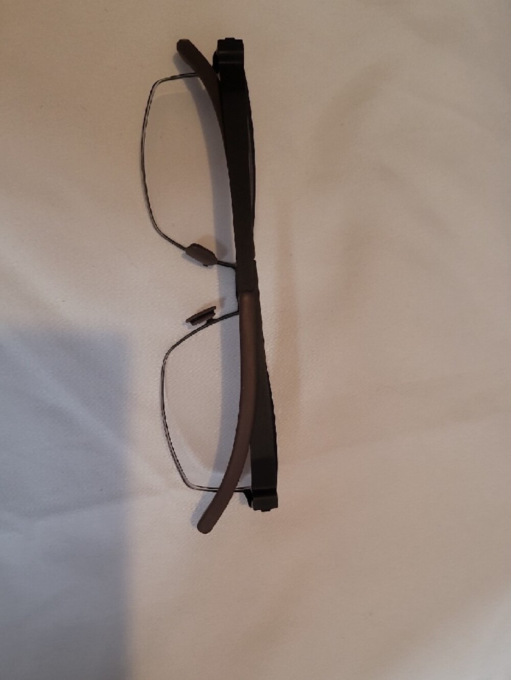 MYKITA Rimless Rectangular Glasses with Brown Temples - Picture 8 of 10